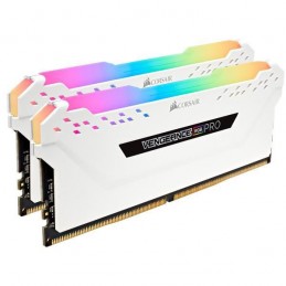 CORSAIR Vengeance RGB Pro 16Go DDR4 (2x 8Go) RAM DIMM 3200MHz CL16 (CMW16GX4M2C3200C16W) - vue de trois quart