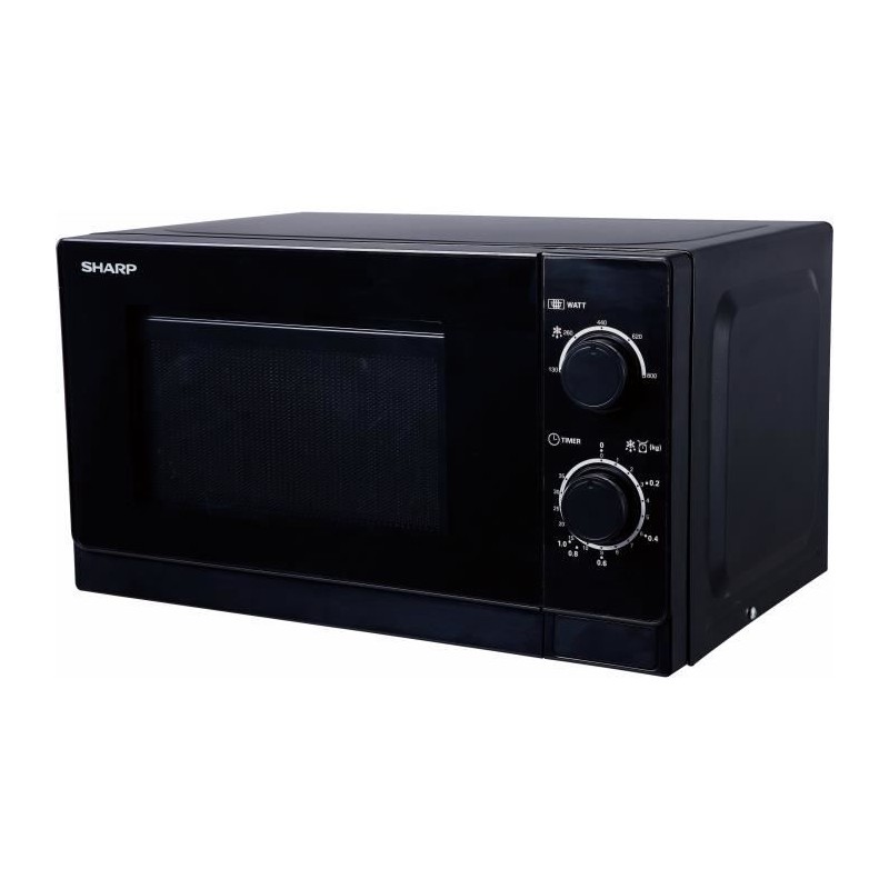 SHARP R-200BKW Noir Four à Micro-ondes 20L - 800W - 5 niveaux de puissances