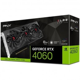 PNY Geforce RTX™ 4060 8GB XLR8 Gaming VERTO Edition DLSS 3 Carte Graphique nVidia - HDMI, DP - vue emballage