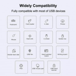 HUB USB Slim Noir - 1x Port USB 3.0 - 3x Ports USB 2.0 - Cable Intégré 20cm - vue compatibilité