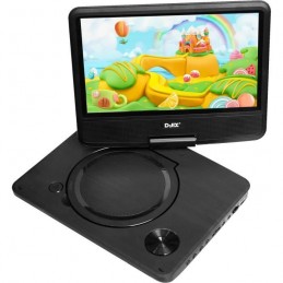 D-JIX PVS906-20 Noir Lecteur DVD portable écran 9'' rotatif - USB - Carte SD - vue de trois quart