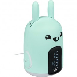 BIGBEN RKIDSRABBIT Vert Lapin Baxter, Réveil et Veilleuse - vue de trois quart