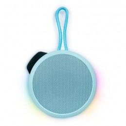 BIGBEN Party Enceinte portable Bluetooth 5.0 Bleu Pastel - 15W - ronde, dragonne, effets lumineux