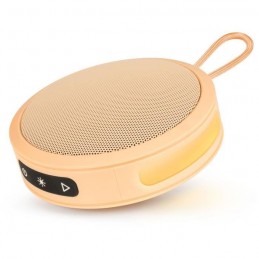 BIGBEN Party Enceinte portable Bluetooth 5.0 Orange Pastel - 15W - ronde, dragonne, effets lumineux - vue de trois quart