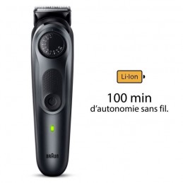 BRAUN Series 5 BT5450 Tondeuse à Barbe sans fil - Autonomie 100mn - vue autonomie