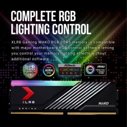 PNY XLR8 Gaming MAKO RGB 32Go DDR5 (2x 16Go) RAM DIMM 6000MHz CL40 (MD32GK2D5600040MXRGB) - vue lighting control