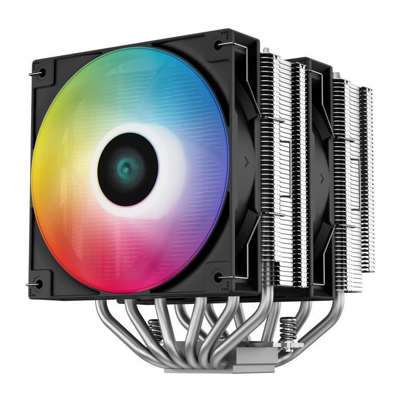 DEEPCOOL Gammaxx AG620 ARGB Ventirad CPU Intel / AMD Ventilateur 2x 120mm - vue de trois quart