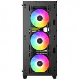 DEEPCOOL CC560 ARGB Noir Boitier PC Moyen tour Format ATX - Ventilateur 4x 120mm LED A-RGB - vue de face sans façade
