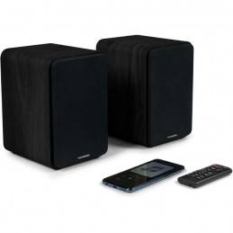 THOMSON WS600DUO Noir Chaine HiFi 2 enceintes avec caisson en bois - 100W - Bluetooth 5.0 - 2 sorties RCA - vue speaker de 3/4 G