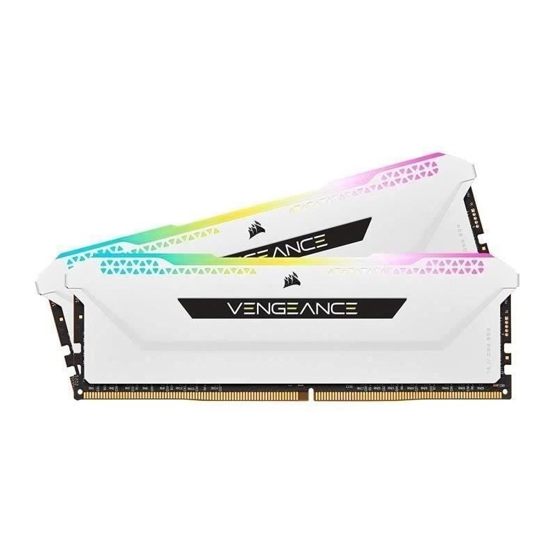 CORSAIR Vengeance RGB Pro 16Go DDR4 (2x 8Go) RAM DIMM 3600MHz - 1.35V - Blanc (CMH16GX4M2D3600C18W)