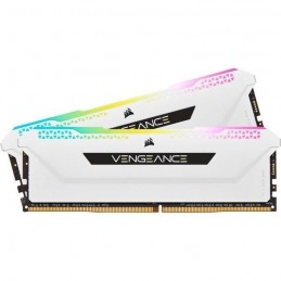 CORSAIR Vengeance RGB Pro 16Go DDR4 (2x 8Go) RAM DIMM 3600MHz - 1.35V - Blanc (CMH16GX4M2D3600C18W) - vue à plat