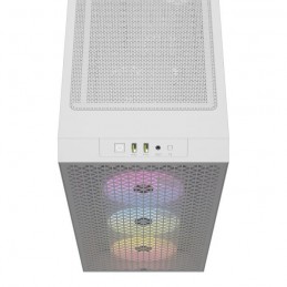 CORSAIR 3000D RGB AIRFLOW Blanc Boitier PC ATX Moyen Tour (CC-9011256-WW) - vue de dessus trois quart