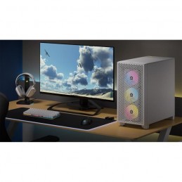 CORSAIR 3000D RGB AIRFLOW Blanc Boitier PC ATX Moyen Tour (CC-9011256-WW) - vue en situation