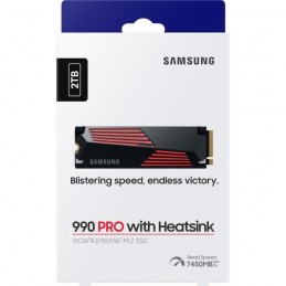 SAMSUNG 990 PRO 2To SSD PCIe 4.0 NVMe 2.0 M2 2280 avec dissipateur (MZ-V9P2T0GW) - vue emballage