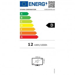 IIYAMA XUB2294HSU-B2 Ecran PC 22'' FHD LED - 1ms - 75Hz - HDMI, DP - vue étiquette énergie