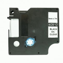 DYMO D1 K7 40910 NO-OEM S0720670 9mm x 7m Noir sur fond Transparent compatible A40910