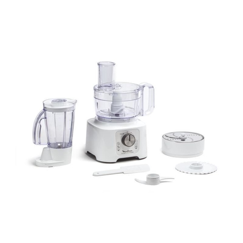 MOULINEX FP544111 Blanc Robot multifonction + blender 1.25L - 800W - 6 vitesses + pulse