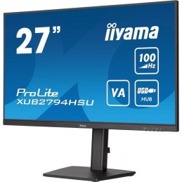 IIYAMA XUB2794HSU-B6 Ecran PC 27'' FHD VA - 1ms - 100Hz - HDMI, DP - vue de trois quart