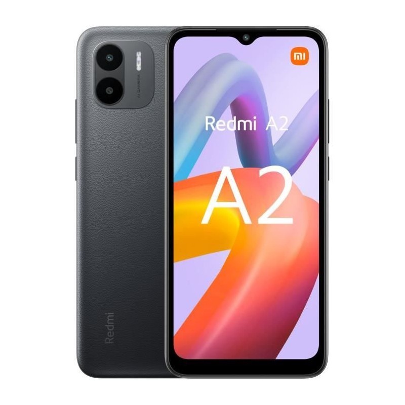 XIAOMI Redmi A2 4G Noir Smartphone 6.52'' - RAM 2Go - Stockage 64Go - Android 13