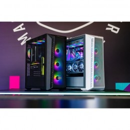 COOLER MASTER MasterBox MB520 ARGB Blanc Boitier PC Façade Mesh - 3x 120mm - vue en situation