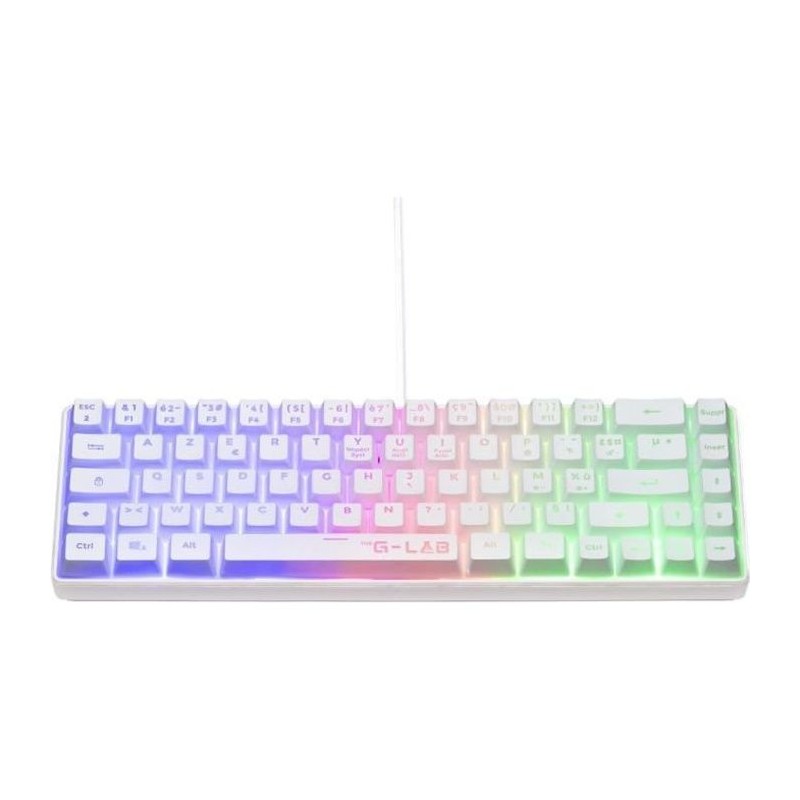 THE G-LAB KEYZ-HYDROGEN-W/FR Blanc Clavier Gaming filaire - Membrane 60%