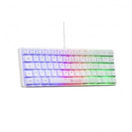 THE G-LAB KEYZ-HYDROGEN-W/FR Blanc Clavier Gaming filaire - Membrane 60% - vue de trois quart