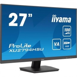 IIYAMA XU2794HSU-B6 Ecran PC 27'' FHD VA - 1ms - 100Hz - HDMI, DP - vue de trois quart gauche