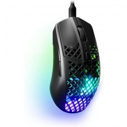 STEELSERIES AEROX 3 (2022) EDITION ONYX Noir Souris gamer filaire ultra légère - vue RGB