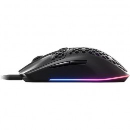 STEELSERIES AEROX 3 (2022) EDITION ONYX Noir Souris gamer filaire ultra légère - vue de profil