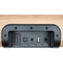 THOMSON SB402BT Barre de son Bluetooth 5.0 - 200W - USB - Finition bois - vue zoom connecteurs