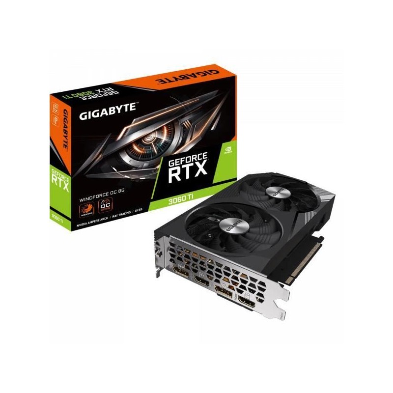 GIGABYTE RTX 3060 Ti WINDFORCE OC 8G Carte graphique NVIDIA 8Go GDDR6