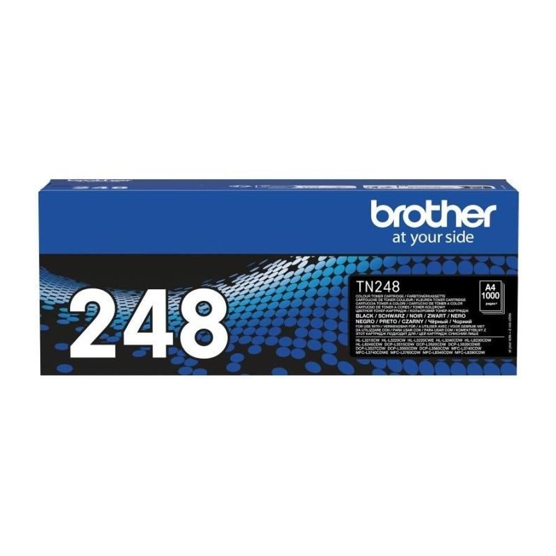 BROTHER TN-248BK Noir Toner Laser (1000 pages) pour HL-L3220, HL-L3240, DCP-L3520, MFC-L3740 - vue emballage