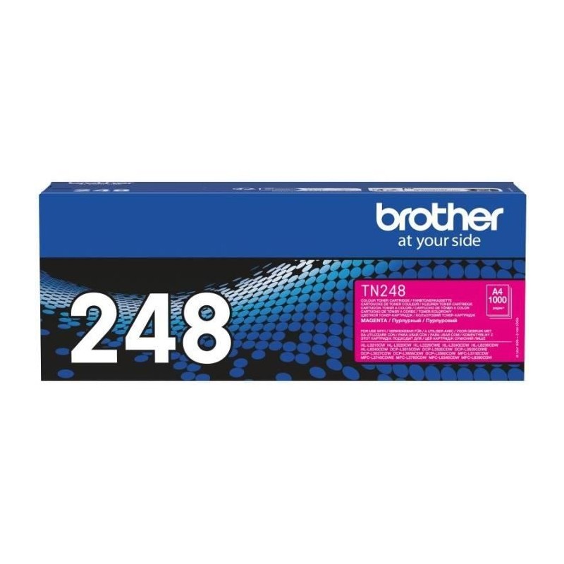 BROTHER TN-248M Magenta Toner Laser (1000 pages) pour HL-L3220, HL-L3240, DCP-L3520, MFC-L3740 - vue emballage