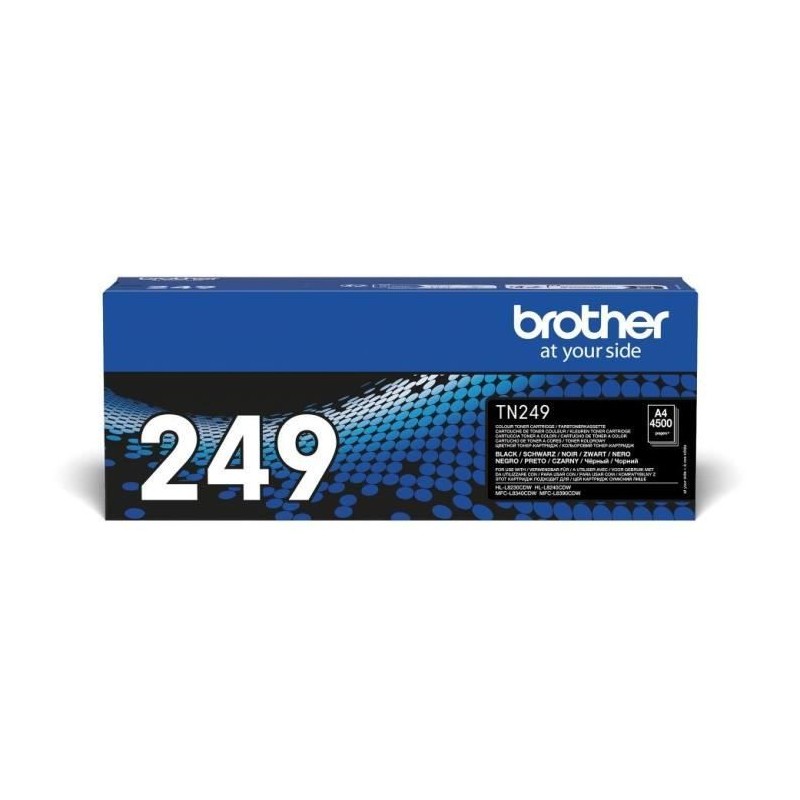 BROTHER TN-249BK Noir Toner Laser XL (4500 pages) pour HL-L8230, HL-L8240, MFC-L8340, MFC-L8390 - vue emballage