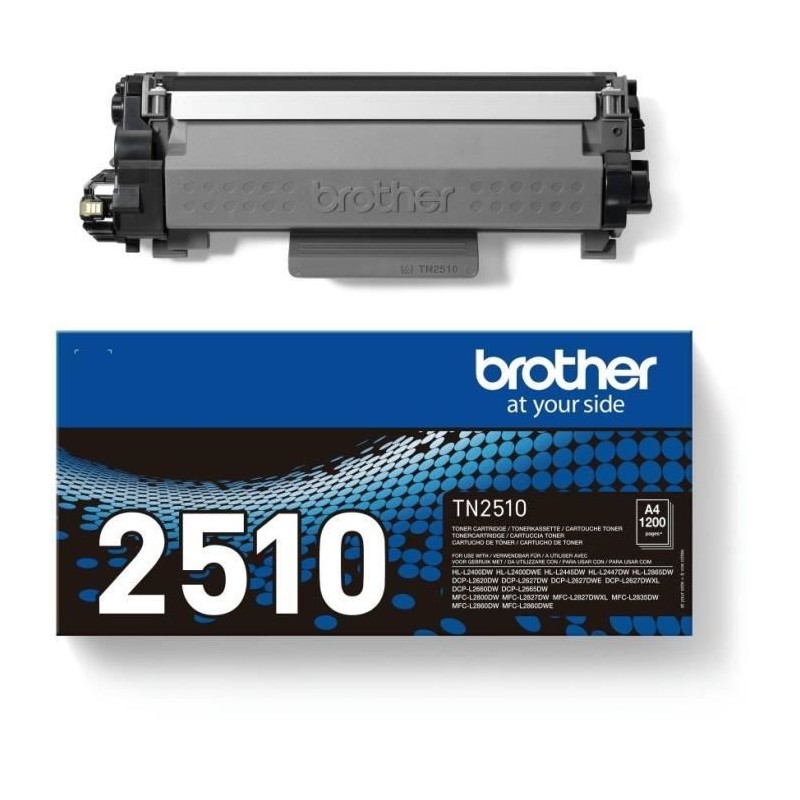 BROTHER TN-2510 Noir Toner Laser (1200 pages) pour HL-L2400, HL-L2447, DCP-L2627