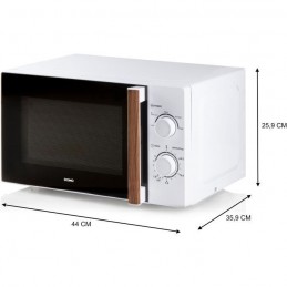 DOMO DO2720 Four Micro-ondes 20L - 700W - Plateau 25.5cm - Blanc finition bois - vue dimensions