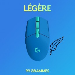 LOGITECH G305 LIGHTSPEED Bleu Souris Gaming sans fil (910-006015) - vue légère