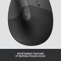 LOGITECH LIFT for Business Graphite Souris Sans Fil Ergonomique Verticale (910-006494) - vue revêtement texturé