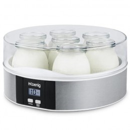 HKOENIG ELY70 Yaourtière 7 pots de 160ml - 15W - Ecran LCD - vue de trois quart