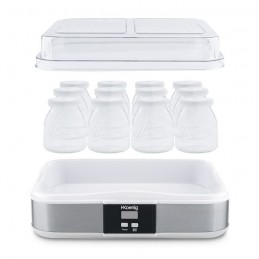 HKOENIG ELY120 Inox Yaourtière 12 pots de 160ml - 21W - vue de face