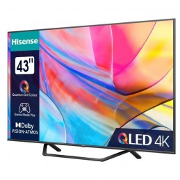 HISENSE 43A7KQ TV QLED 43'' (109cm) 4K Ultra HD - Smart TV - 3x HDMI - vue de trois quart droit