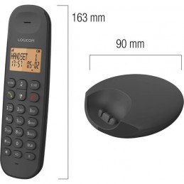 LOGICOM ILOA 150 SOLO Noir Téléphone fixe sans fil DECT - Sans répondeur - vue dimensions