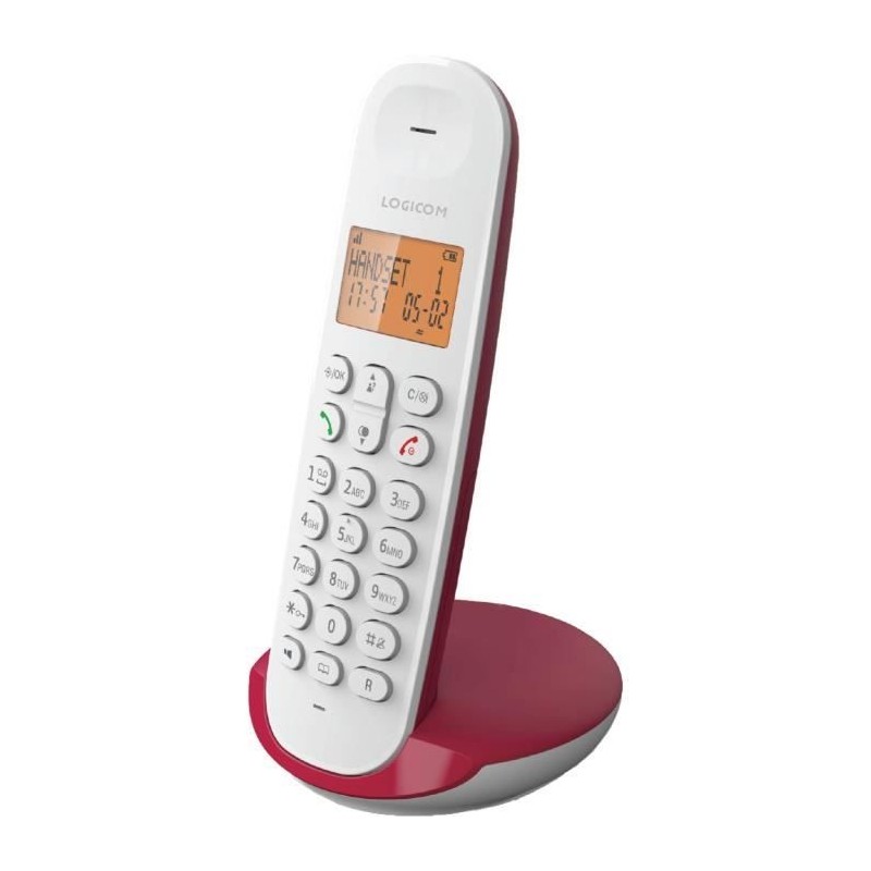 LOGICOM ILOA 150 SOLO Framboise Téléphone fixe sans fil DECT - Sans répondeur
