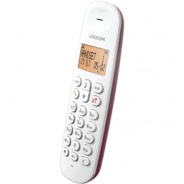 LOGICOM ILOA 150 SOLO Framboise Téléphone fixe sans fil DECT - Sans répondeur - vue combiné de trois quart