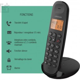 LOGICOM ILOA 155T SOLO Noir Téléphone fixe sans fil DECT - Avec répondeur - vue caractéristiques