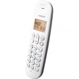 LOGICOM ILOA 155T SOLO Aubergine Téléphone fixe sans fil DECT - Avec répondeur - vue combiné de trois quart