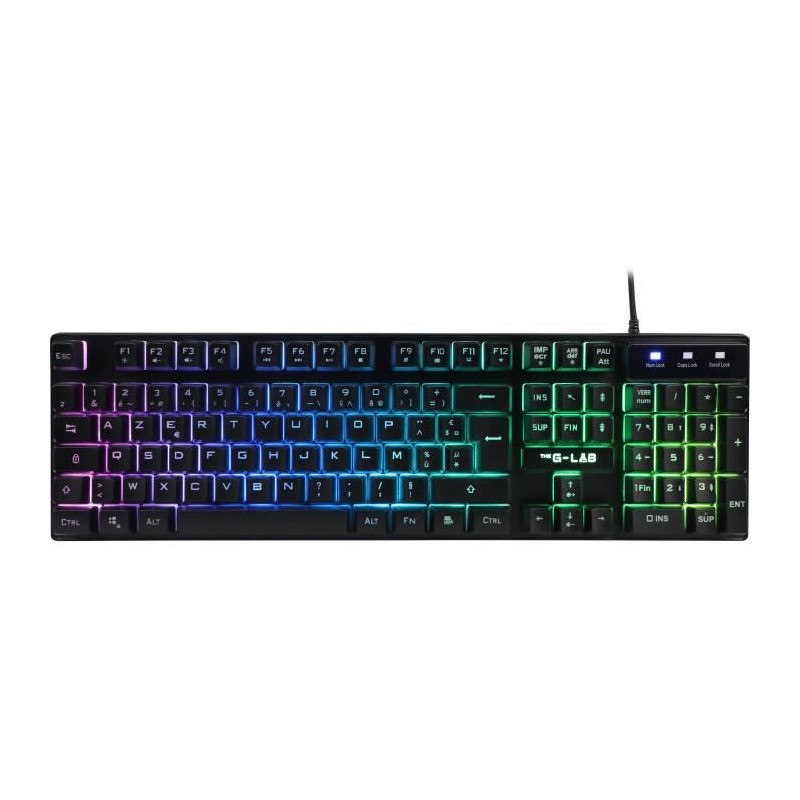 THE G-LAB KEYZ-CAESIUM/FR Clavier Gaming Membrane RGB AZERTY (KEYZ-CAESIUM/FR)