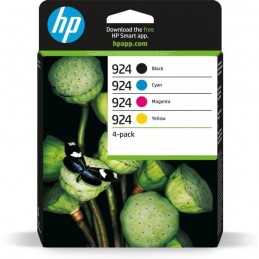 HP 924 Pack 4 Cartouches d'encre Authentique (6C3Z1NE) pour OfficeJet Pro 8120, 8310