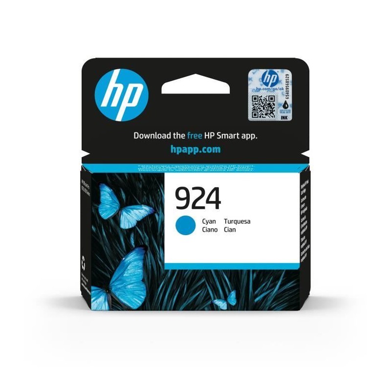 HP 924 Cyan Cartouche d'encre Authentique (4K0U3NE) pour OfficeJet Pro 8120, 8310