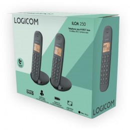 LOGICOM ILOA 250 DUO Noir Téléphone fixe sans fil DECT - Sans répondeur - vue emballage